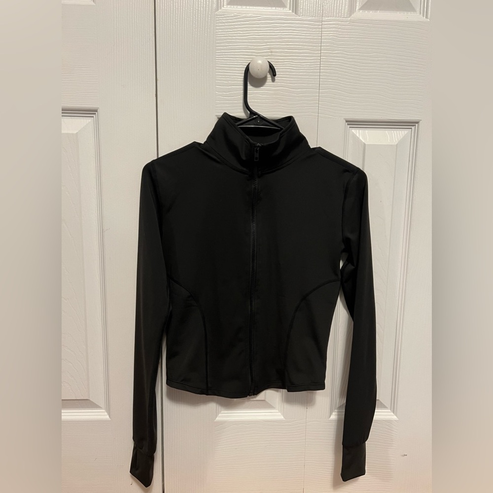 black athletic zip up jacket